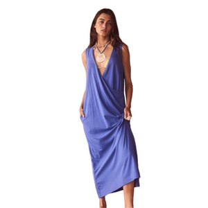 NWT Free People Beach Raleigh Mazarine Blue Midi Dress Size Medium